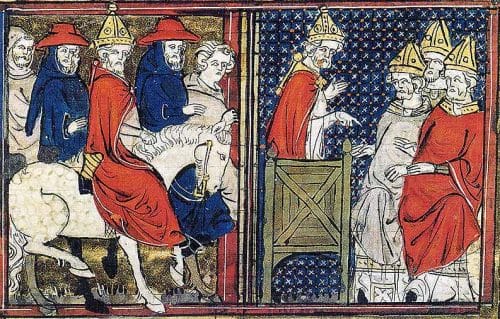 El Papa Urbano II en el Concilio de Clermont, Francia