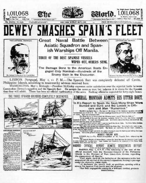 Anuncio de la destrucción de parte de la flota española