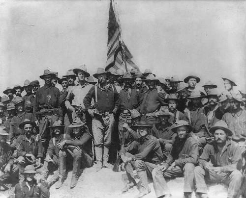 Teddy Roosevelt y sus tropas en San Juan, Puerto Rico