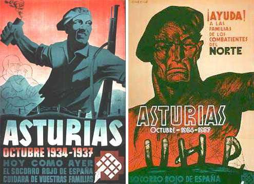 Carteles sobre la Revolución de Asturias de 1934