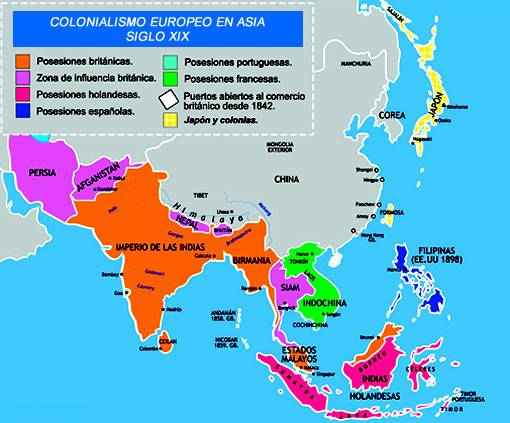 Colonias europeas en Asia