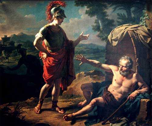 Diógenes y Alejandro Magno