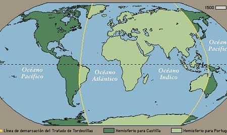 El Tratado de Tordesillas entre Portugal y Castilla